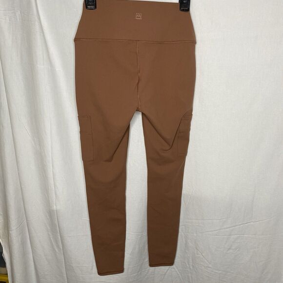 AVALANCHE Cargo Leggings Stretch Pull On Hiking Pockets Yoga Womens S Brown - Picture 3 of 10